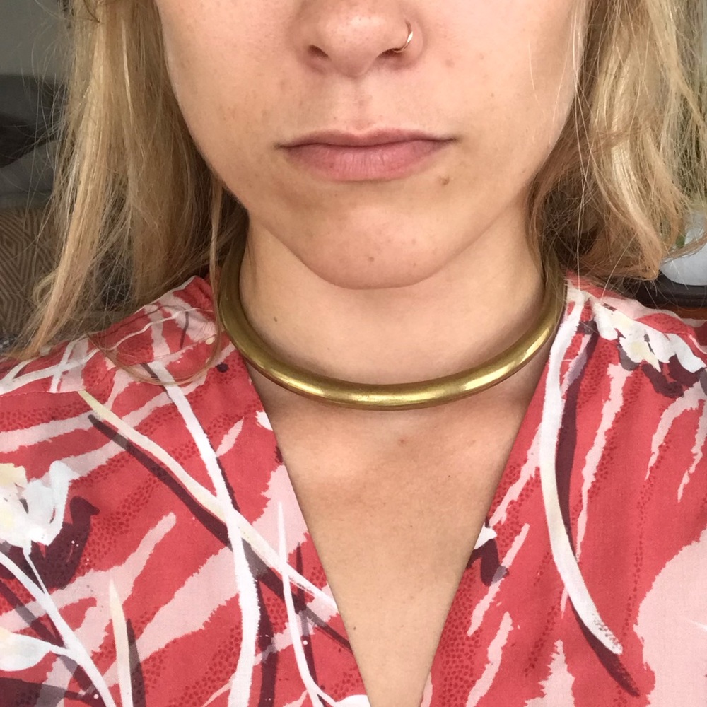 Tulum brass choker necklace